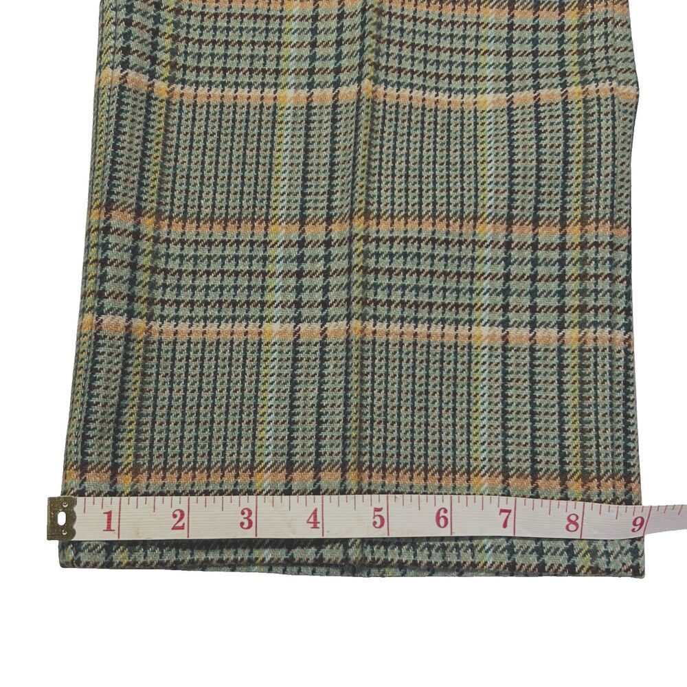 Sisley Womens 42 Small Green Plaid 25 % Wool Blend Cropped Pants Boho Retro Chic - Picture 16 of 16